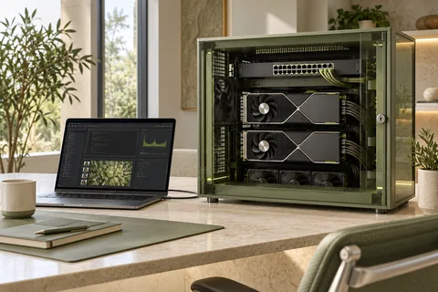 Иллюстрация: GPU-сервер и рабочее место в локальном контуре компании.